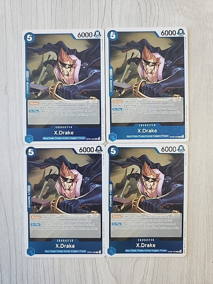 One Piece CCG Awakening of the New Era  X Drake OP05-055 Foil Rare x4 Play Set