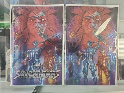 SILVERHAWKS #3 CVR H & CVR I VIRGIN FOIL MARK SPEARS Dynamite Lot Of 2