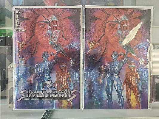 SILVERHAWKS #3 CVR H & CVR I VIRGIN FOIL MARK SPEARS Dynamite Lot Of 2