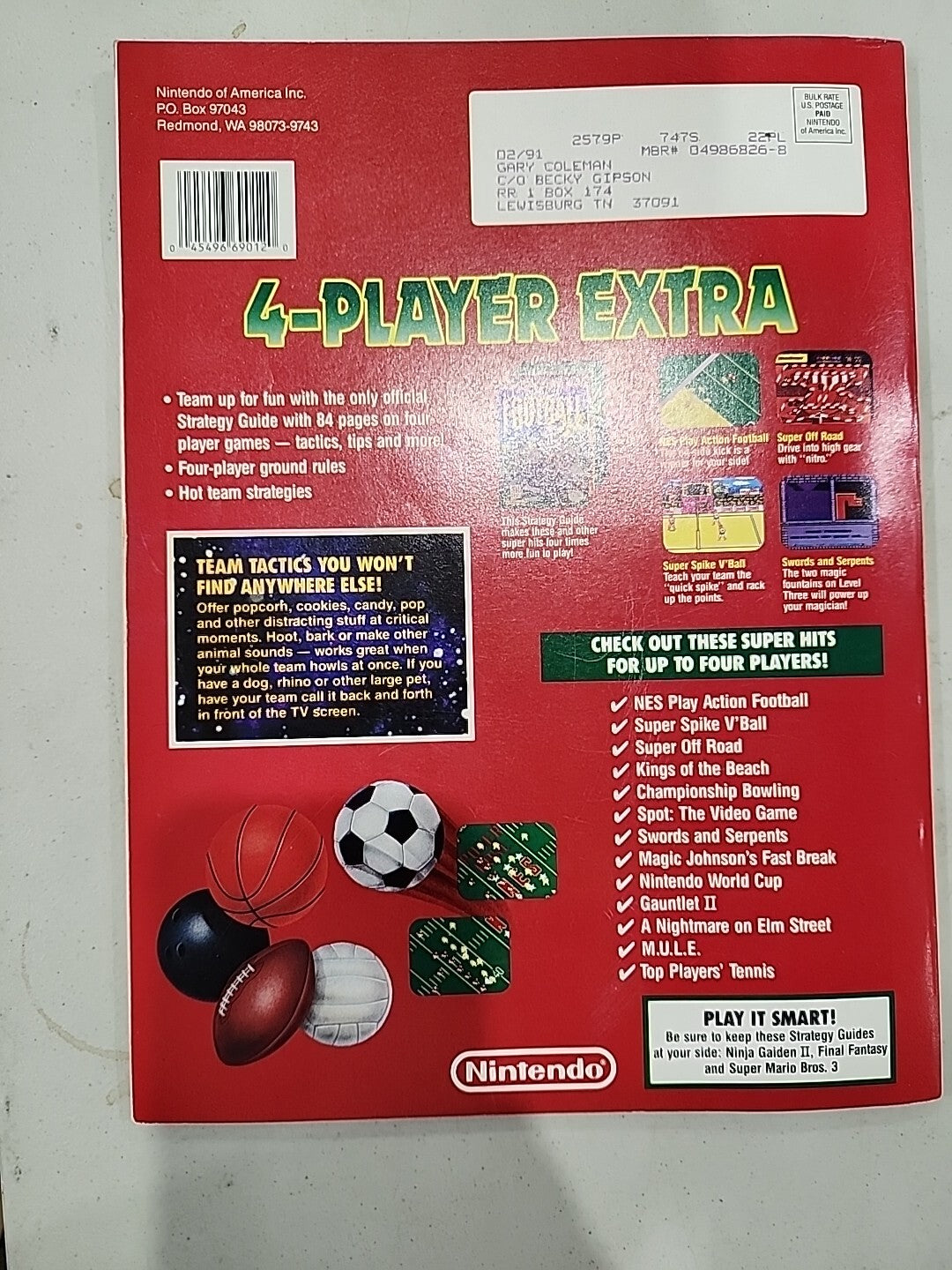 NINTENDO POWER 1990 Volume 19 Strategy Guide, 4-Player Extra Great Gift