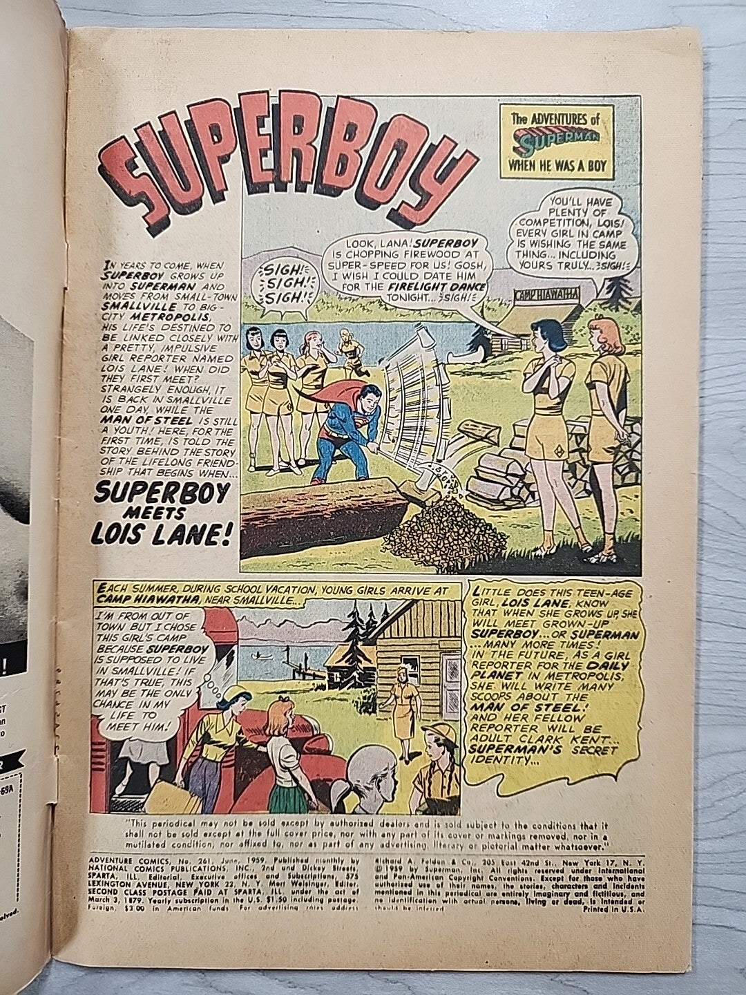 Adventure Comics #261 DC Comics 1959 VG/FN Superboy Aquaman Green Arrow
