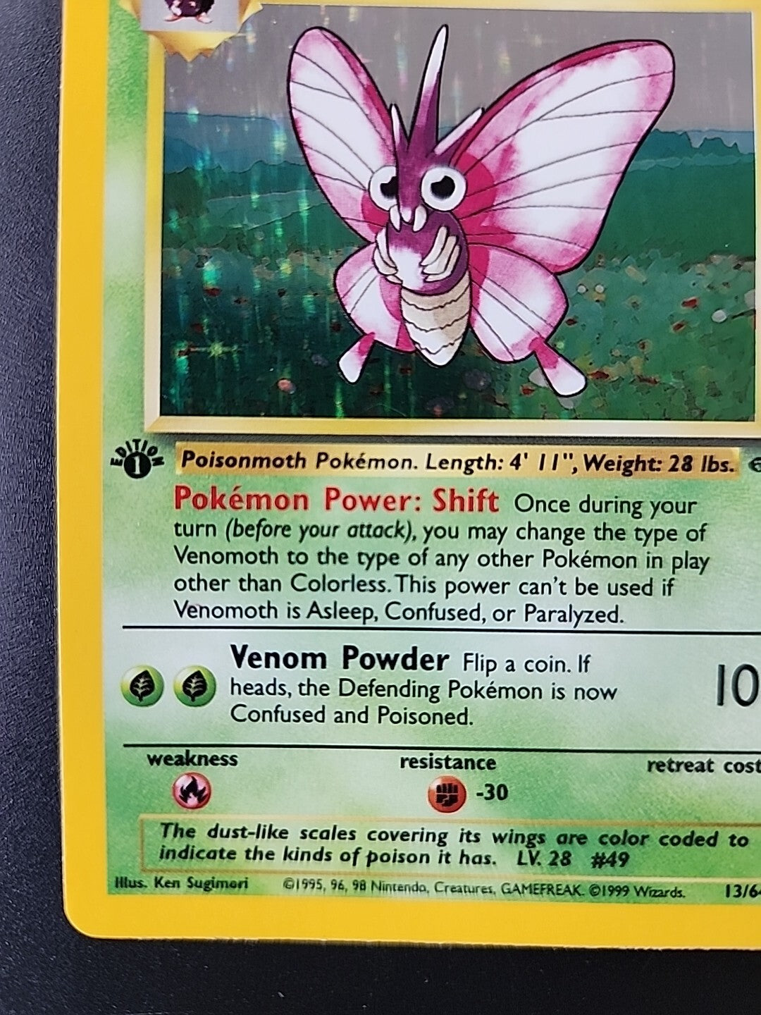 Pokemon VENOMOTH 1st Edition Jungle 13/64 Holo Rare WOTC