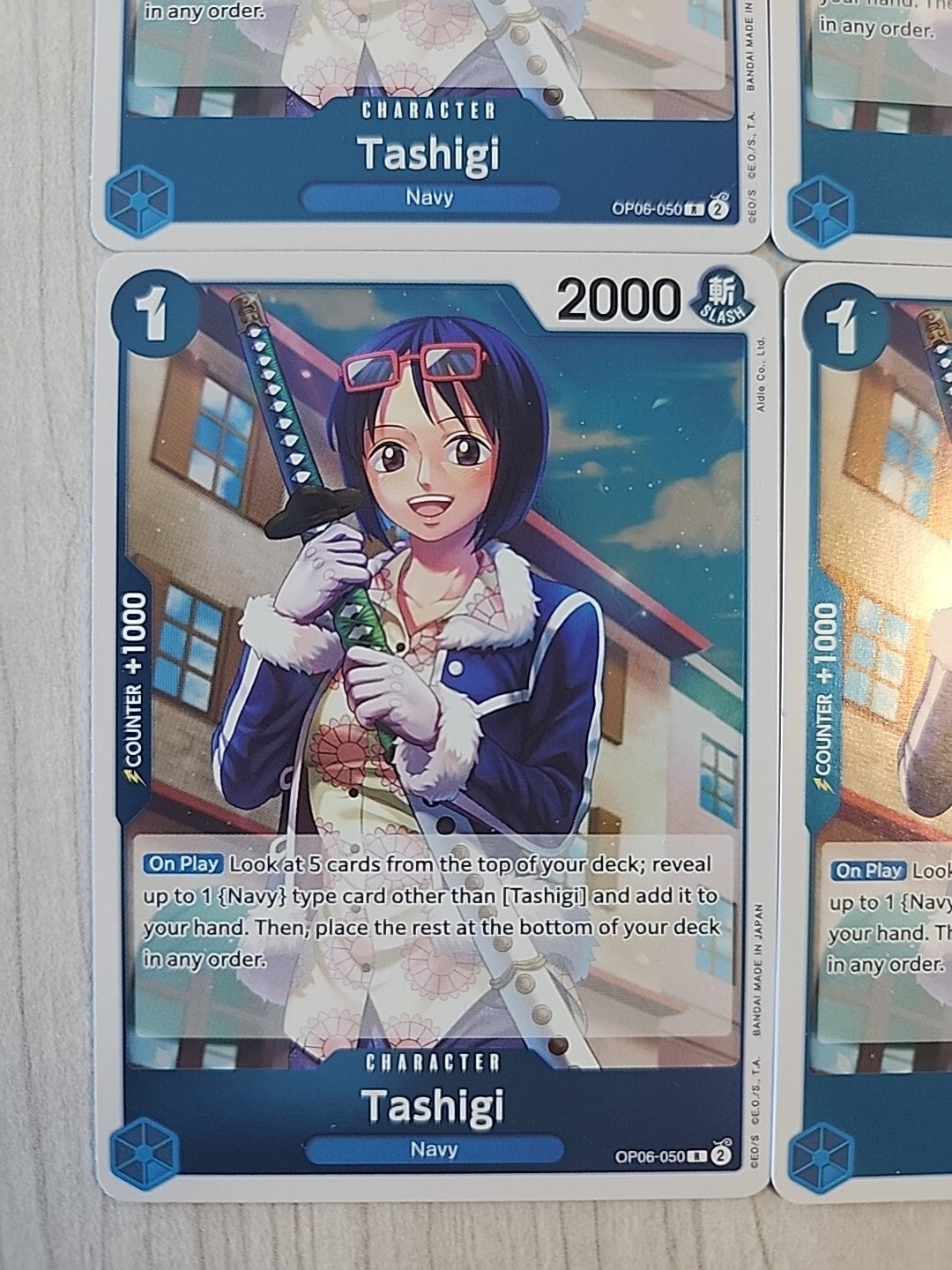Tashigi OP06-050  English  NM One Piece Card Game Foil Set Of 4 Play Set