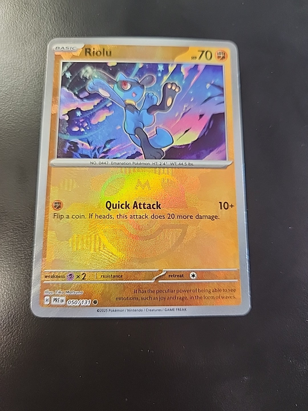 Pokemon Card Riolu Master Ball 050/131 Prismatic Evolutions 