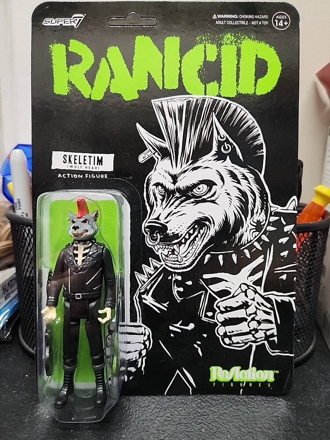 Rancid Skeletim Wolf Head Super 7 Reaction Action Figure 3.75" NEW Unopened
