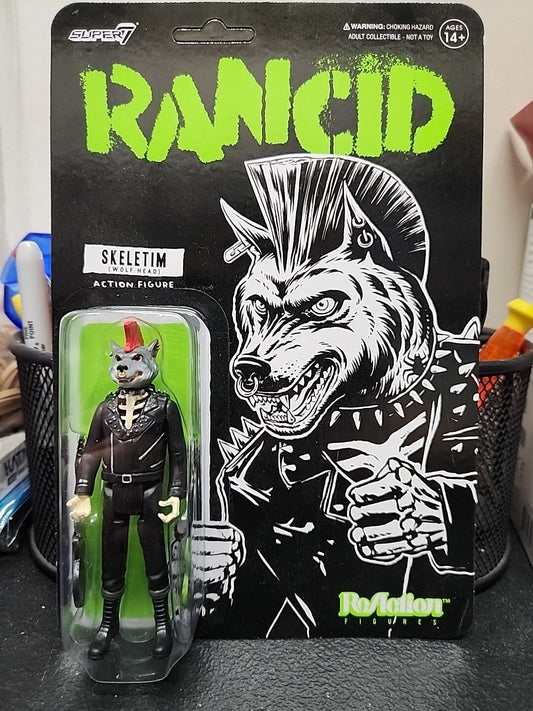 Rancid Skeletim Wolf Head Super 7 Reaction Action Figure 3.75" NEW Unopened