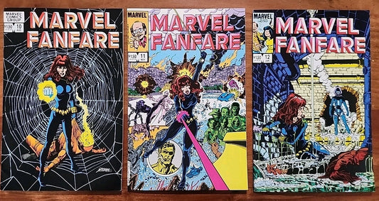 Marvel Fanfare 10 11 12 NM High Grade Black Widow Origin George Perez Key Issue