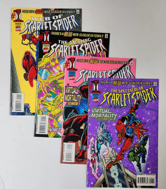 SCARLET SPIDER #1 - 4 Comics VIRTUAL MORTALITY Spider-Verse Scarlet Spider Miles