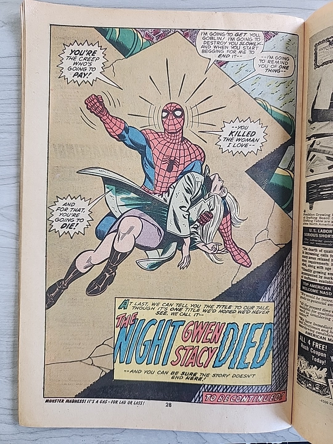 The Amazing Spider-Man #121 (1973) Death of Gwen Stacy Key Issue VG 4.0 Marvel