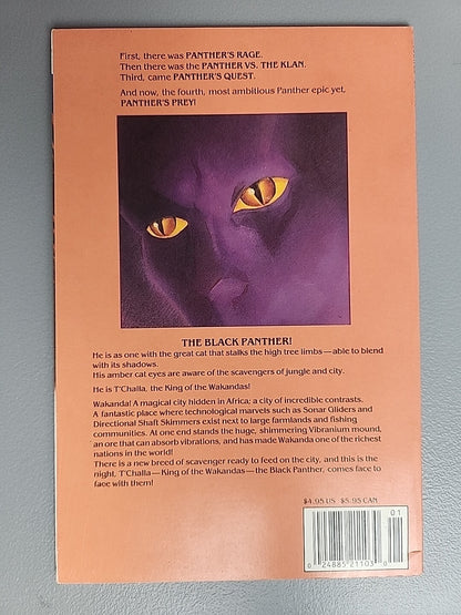 Black Panther Panther’s Prey #1,2,3,4 Marvel Comics 1991 Complete Set