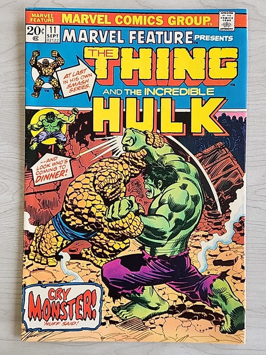 Marvel Feature 11  Thing vs. Hulk Marvel Comics 1973 Bronze Age Key 1st Solo App