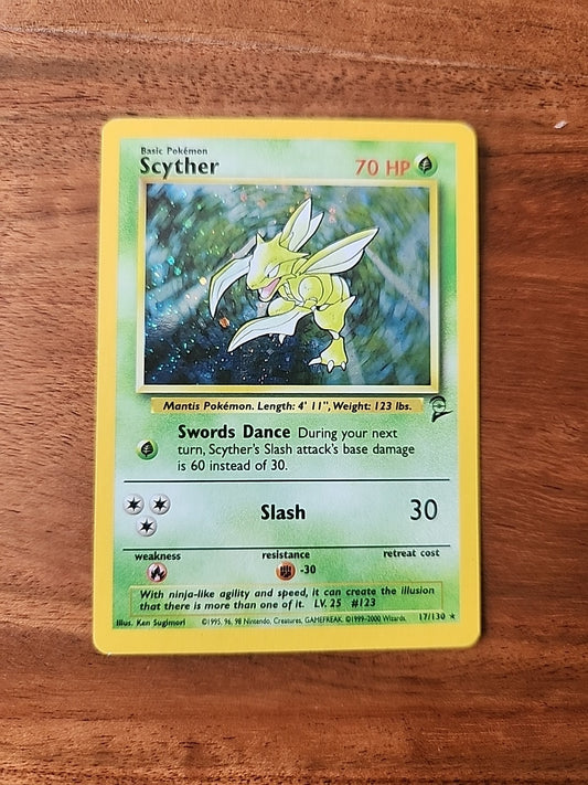 Scyther 17/130 Holo Rare Pokémon 2000 Base Set 2 LP
