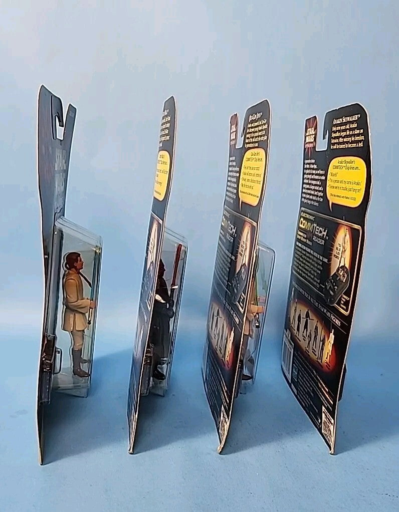 Lot Of 4: Star Wars Episode I Figures Darth Maul Obi-Wan Anakin Qui-Gon