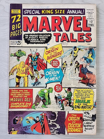Marvel Tales King-Size Annual 2 G/VG Origins of X-Men Avengers Dr Strange 1965