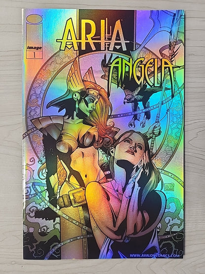 ARIA ANGELA #1 2 Image Comics Lot Of 7 Variants Tower Records Foil Chromium 2000