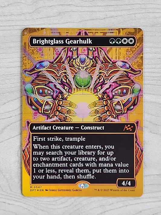 FOIL BRIGHTGLASS GEARHULK (BORDERLESS) FIRST-PLACE FOIL Aetherdrift DFT MTG