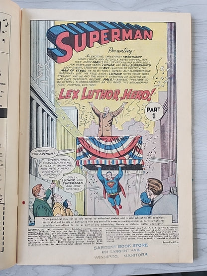 Superman 149 VG Lex Luthor, Supergirl! Jerry Siegel, Curt Swan 1961 DC Comics