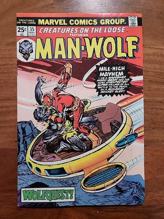 Creatures on the Loose #35 1975 Marvel Comics George Perez Art VF- Man-Wolf Solo