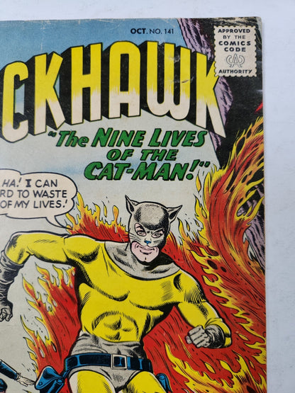 Blackhawk #141, 1st Silver Age Cat-Man, VG- 3.5 OWW Pages