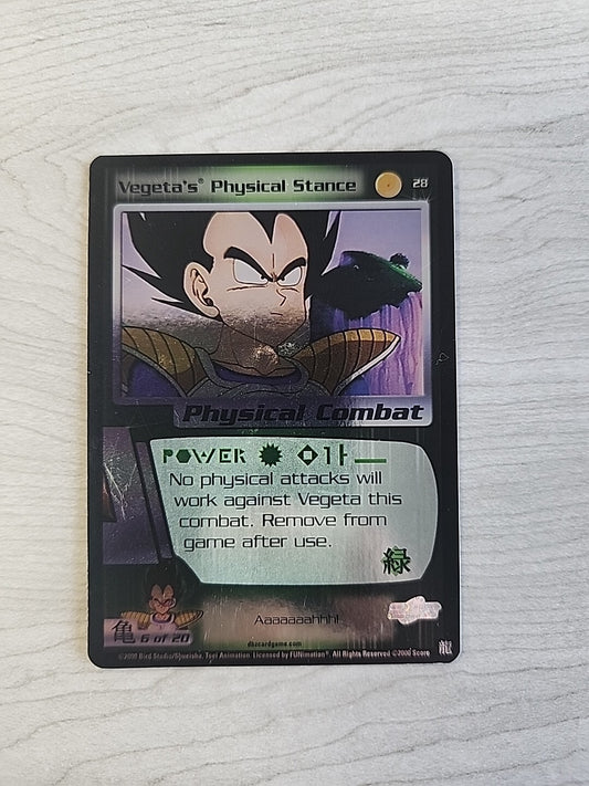 DBZ Dragon Ball Z FOIL Vegeta's Physical Stance 28 CCG Limited Saiyan Saga MP