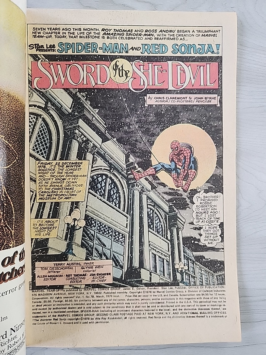 Marvel Team-Up #79 Marvel Comics Spider-Man & Mary Jane Watson as Red Sonja FN