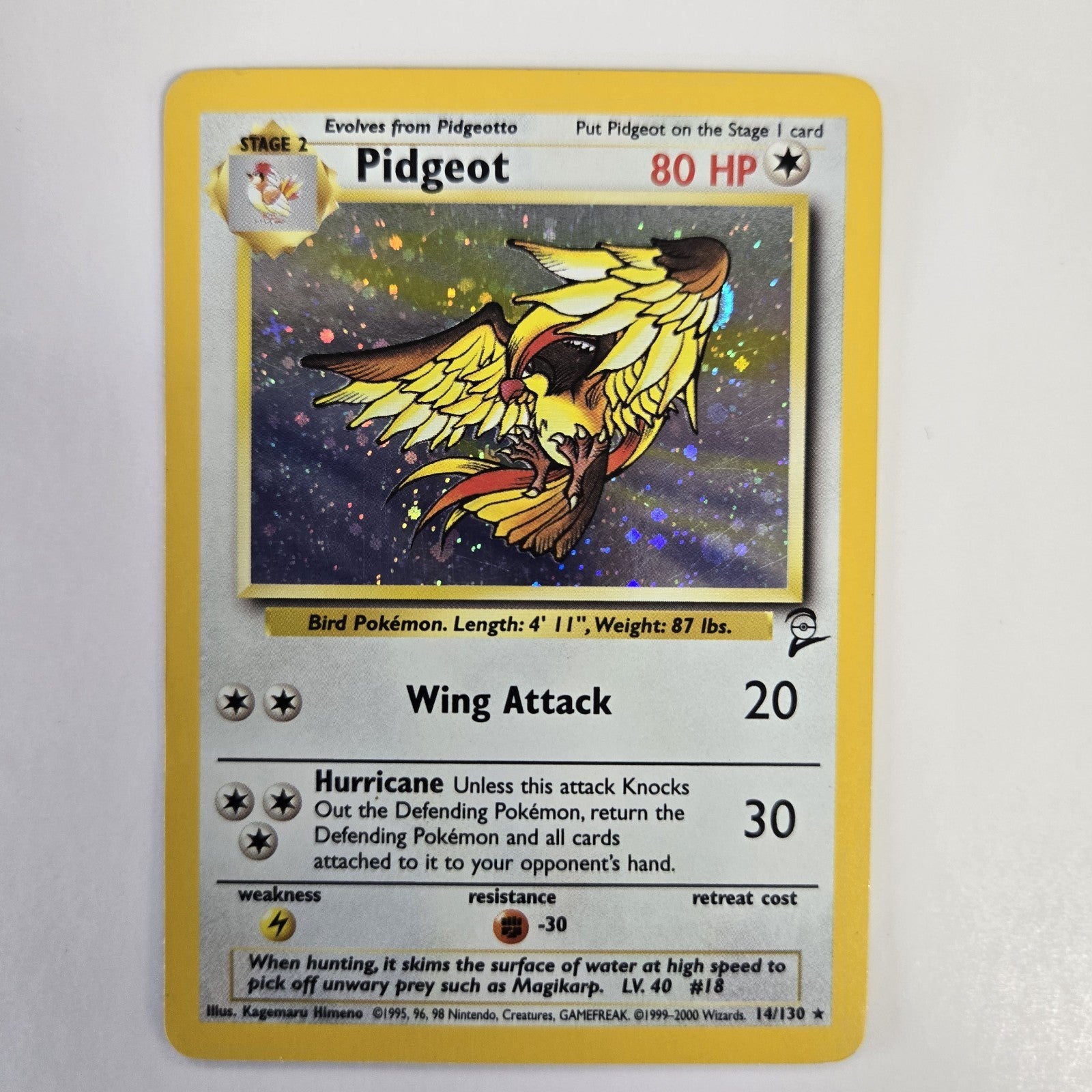 Pokemon Pidgeot 014/130 Base Set 2 Holo
