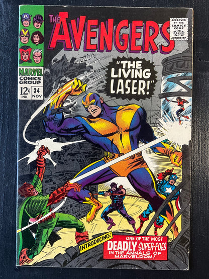 AVENGERS #34 (1966) FN/VF 7.0 1ST LIVING LASER