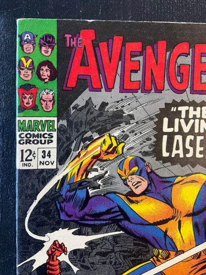 AVENGERS #34 (1966) FN/VF 7.0 1ST LIVING LASER