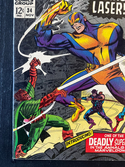 AVENGERS #34 (1966) FN/VF 7.0 1ST LIVING LASER