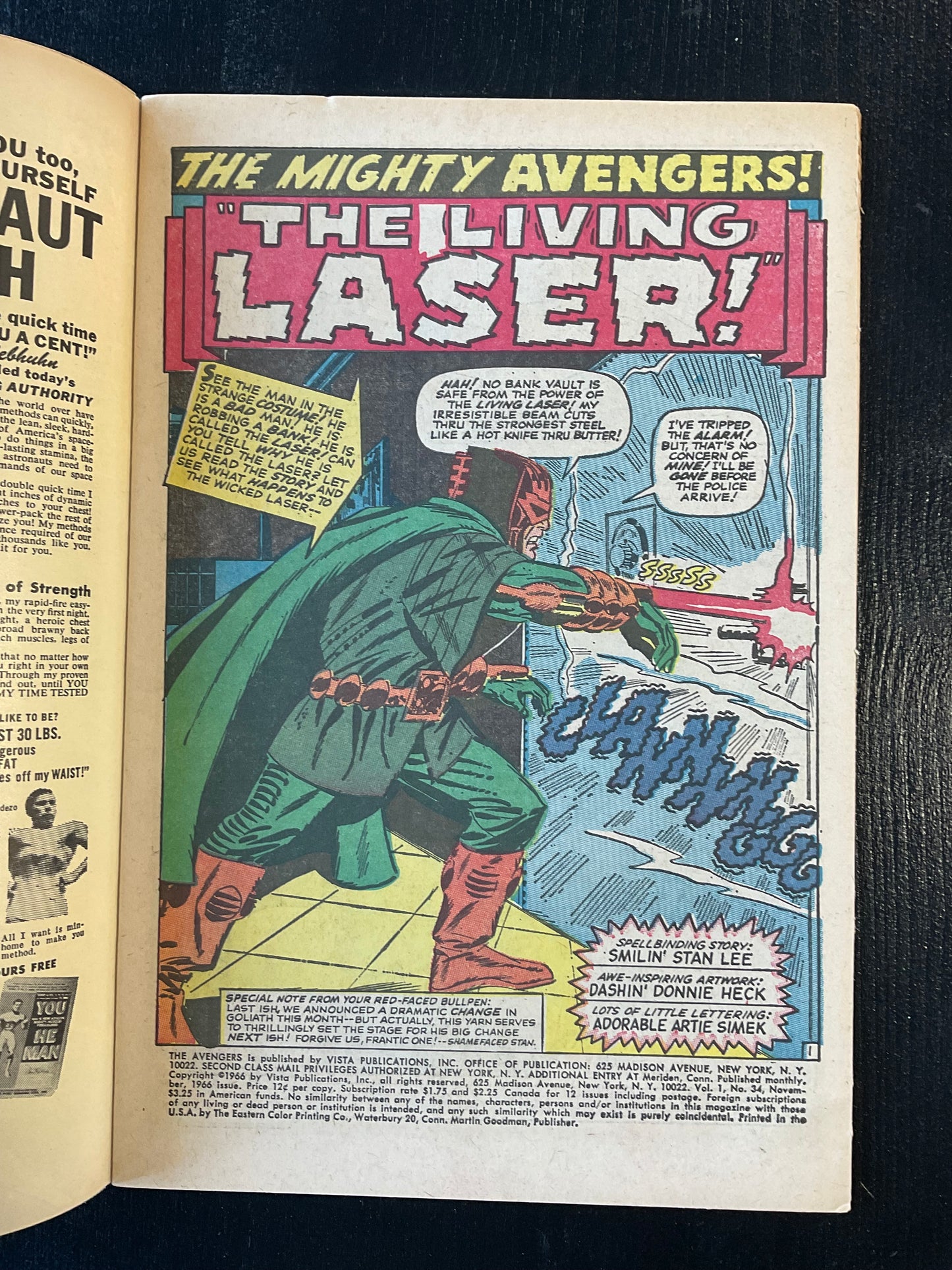 AVENGERS #34 (1966) FN/VF 7.0 1ST LIVING LASER