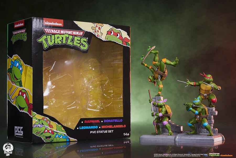 TEENAGE MUTANT NINJA TURTLES 4 PACK PVC STATUE SET