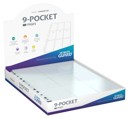 ULTIMATE GUARD 100 9 POCKET TRANSPARENT TOP-LOADING PAGES
