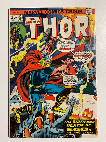 Thor (1966) #228 FN Origin of Ego the Living Planet MVS Intact #40 LOKI