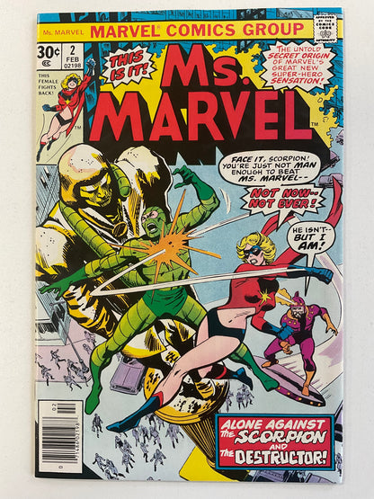 Ms Marvel (1977) #02 FN/VF Newsstand Origin of Ms Marvel