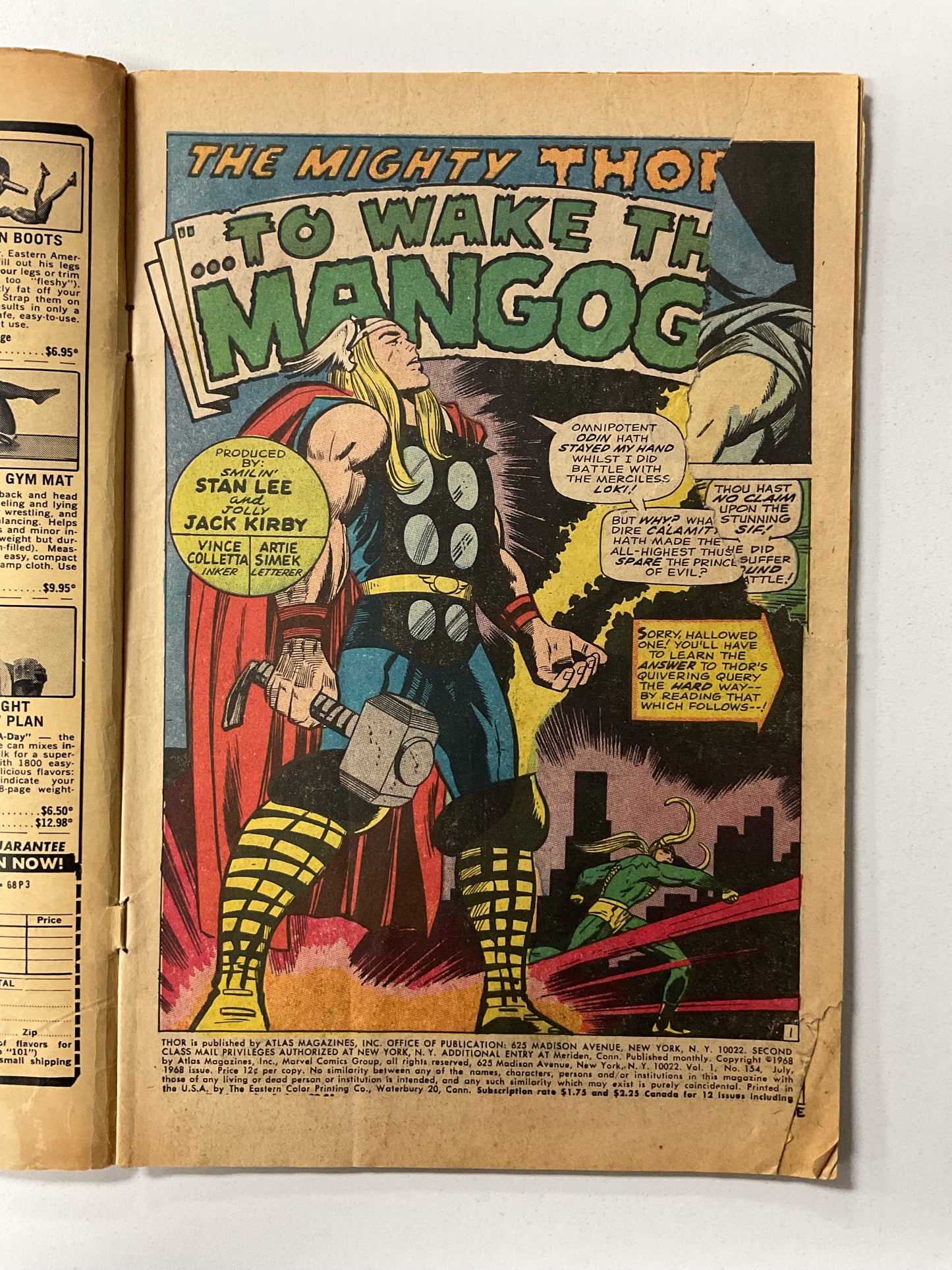 Thor (1966) #154 G Low Grade Jack Kirby Cover