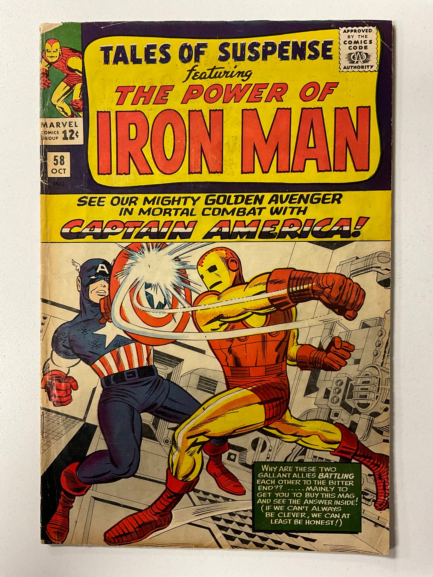 Tales of Suspense (1958) #58 VG- Classic Battle Cap vs Iron Man, 2nd Kraven the Hunter