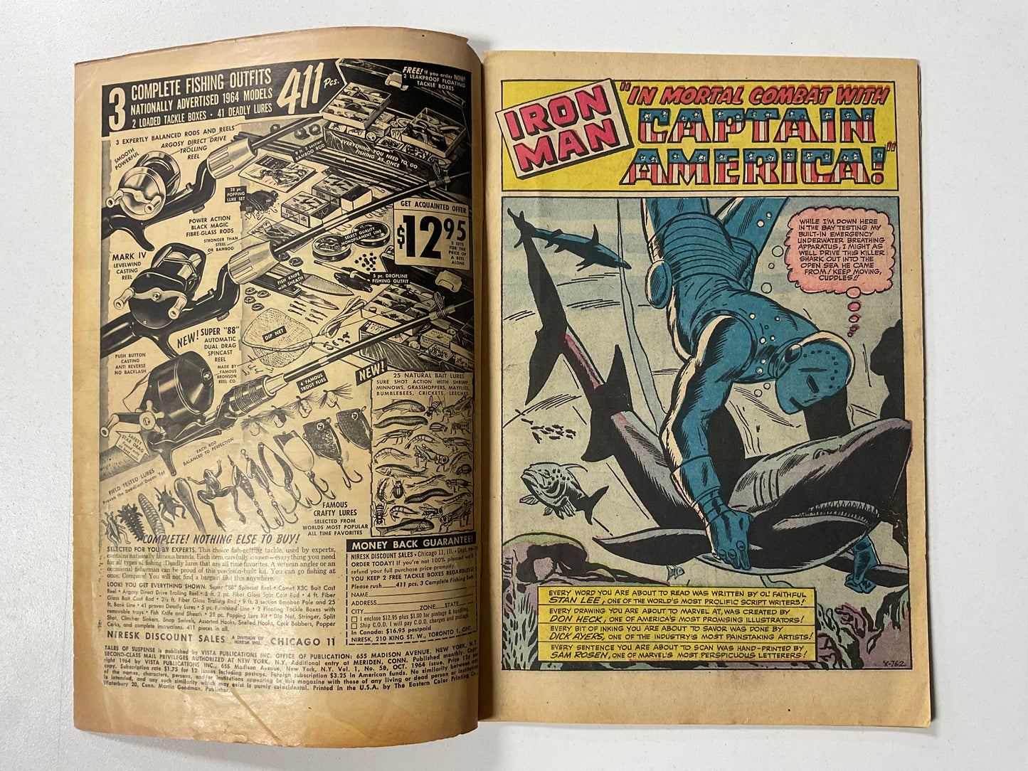 Tales of Suspense (1958) #58 VG- Classic Battle Cap vs Iron Man, 2nd Kraven the Hunter
