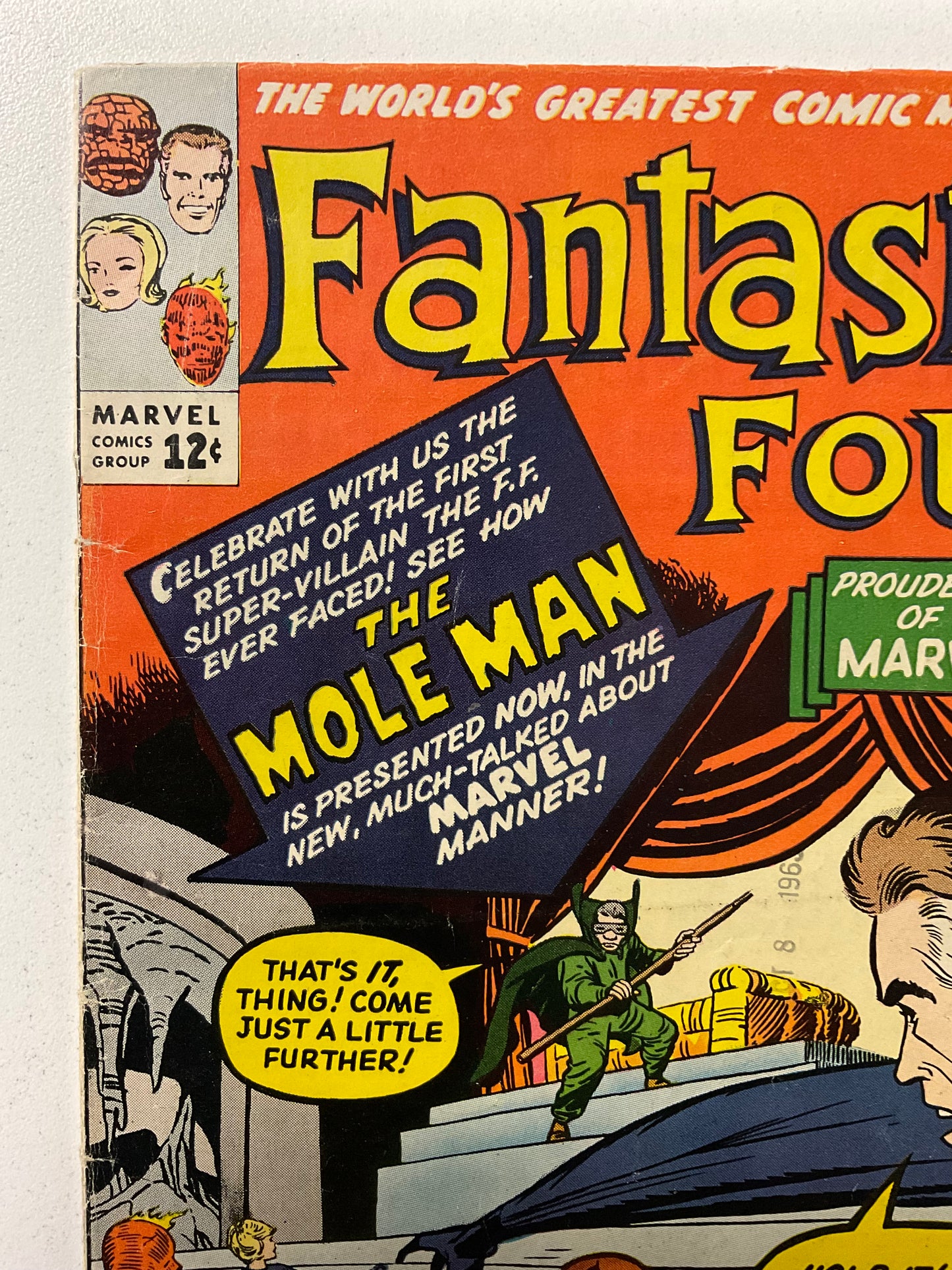 Fantastic Four (1961) #22 VG+ 2nd Mole Man, Thing says “It’s Clobberin’ Time” for the first time