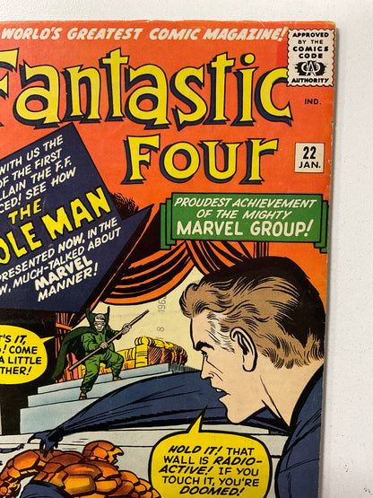 Fantastic Four (1961) #22 VG+ 2nd Mole Man, Thing says “It’s Clobberin’ Time” for the first time