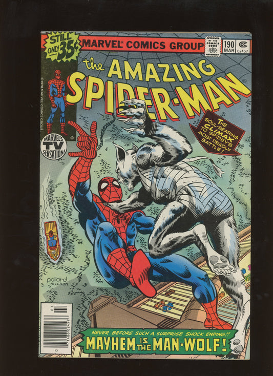 Amazing Spider-Man #190 VF/NM Vs Man-Wolf