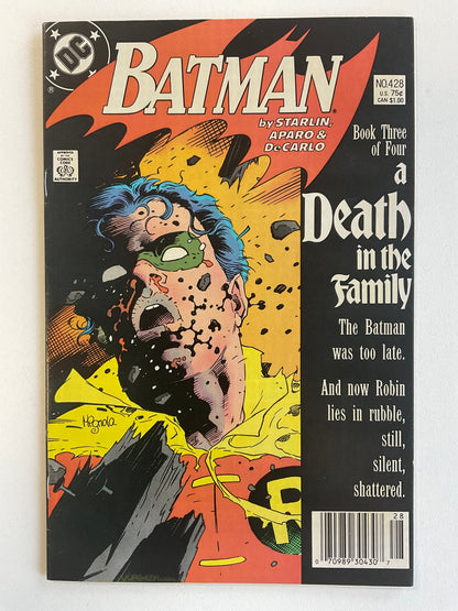 Batman (1940) #428 VF- “Death” of Jason Todd Newsstand Edition