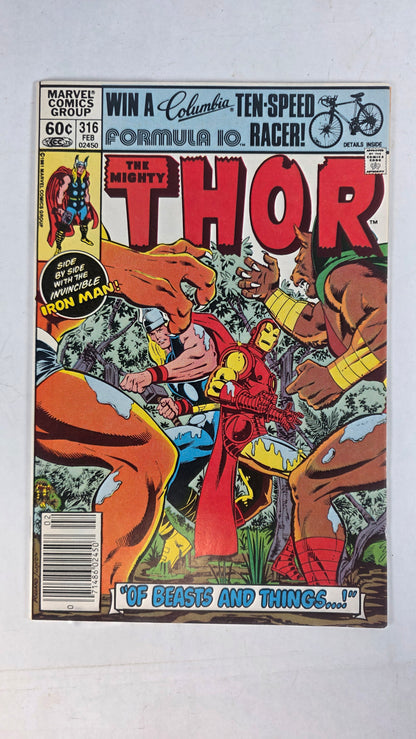 Thor (1966) #316 NM- (9.2) Iron Man Team-Up Newsstand Edition Comic Book