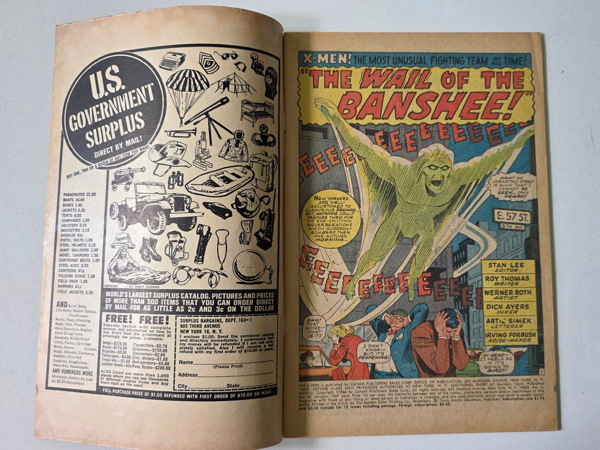 Uncanny X-Men (1963) #28 "The Wail of the Banshee!" 1st Appearance of Banshee