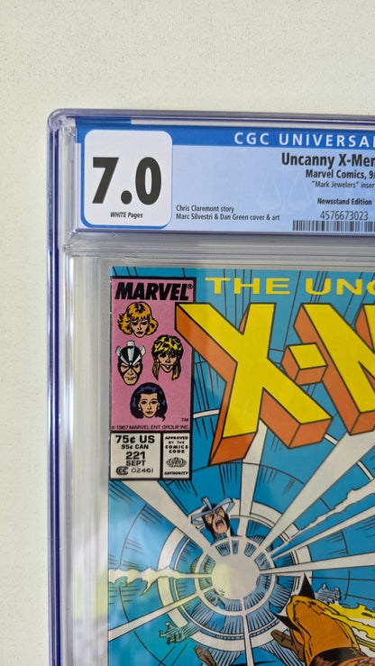 Uncanny X-Men (1963) #221 CGC 7.0 Newsstand Edition Mark Jewelers Insert 1st Appearance of Mr. Sinister