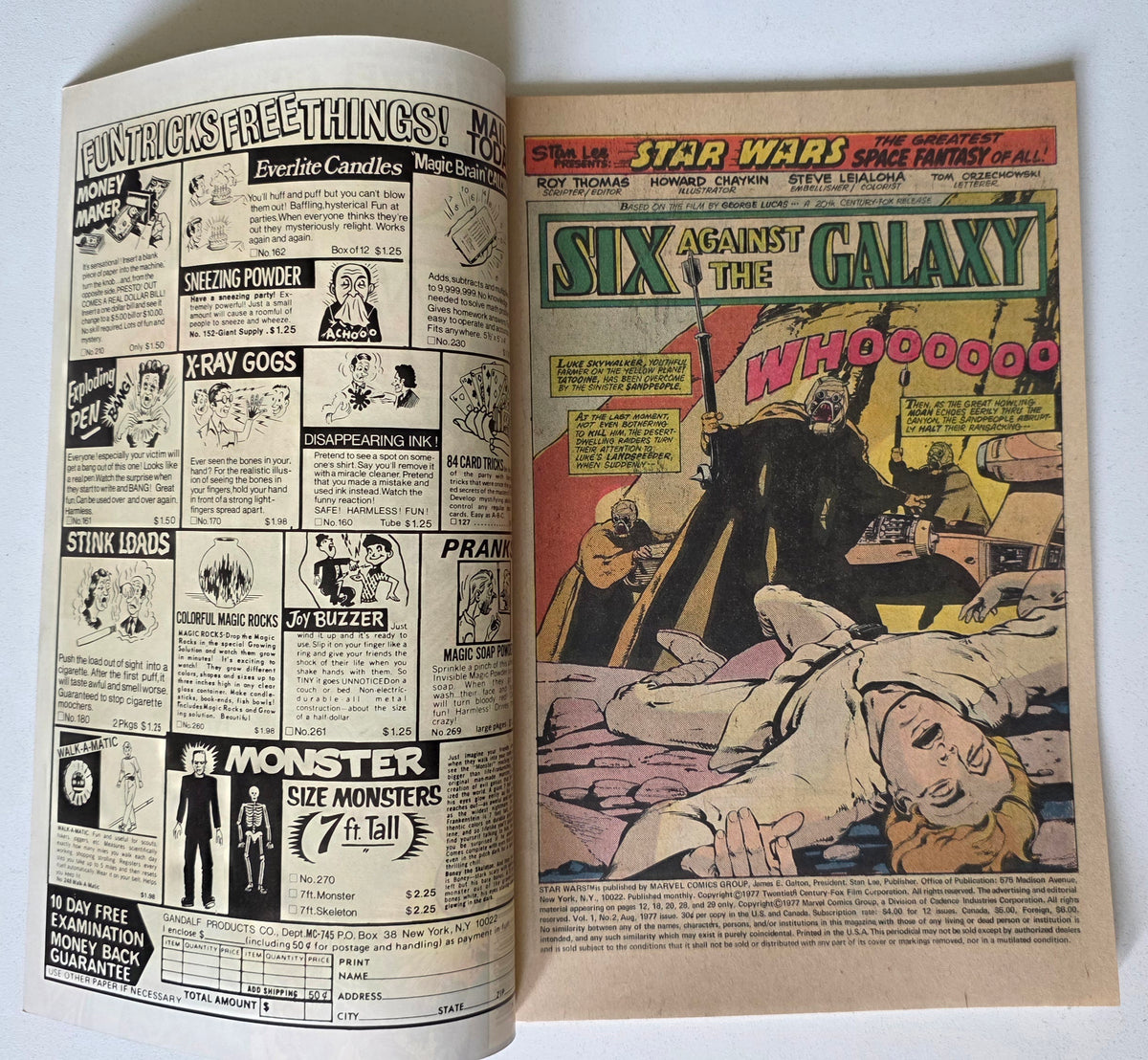 Star Wars (1977) #02 - "Six Against the Galaxy" 1st Appearance of Han Solo, Chewbacca, Obi Wan Kenobi Newsstand Edition