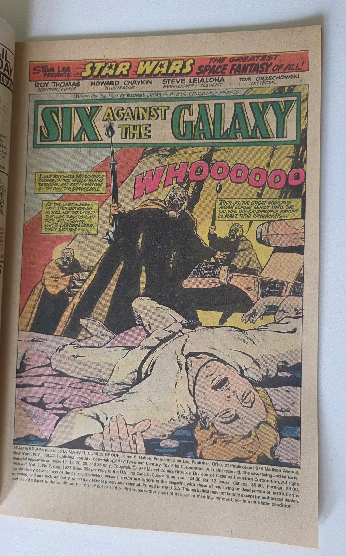 Star Wars (1977) #02 - "Six Against the Galaxy" 1st Appearance of Han Solo, Chewbacca, Obi Wan Kenobi Newsstand Edition