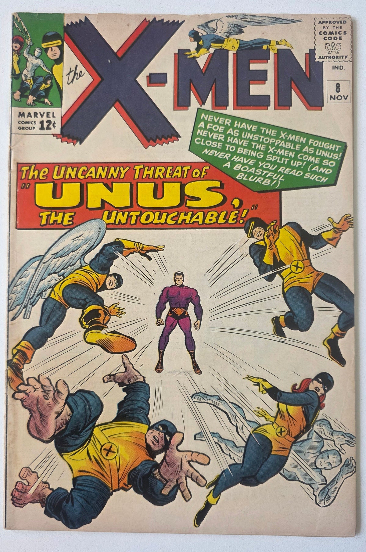 Uncanny X-Men (1963) #08 "Unus the Untouchable" 1st Unus, 1st Time Iceman Shown as Ice
