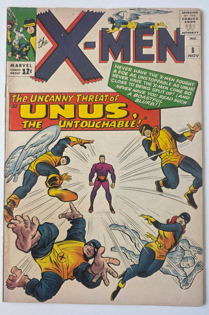 Uncanny X-Men (1963) #08 "Unus the Untouchable" 1st Unus, 1st Time Iceman Shown as Ice