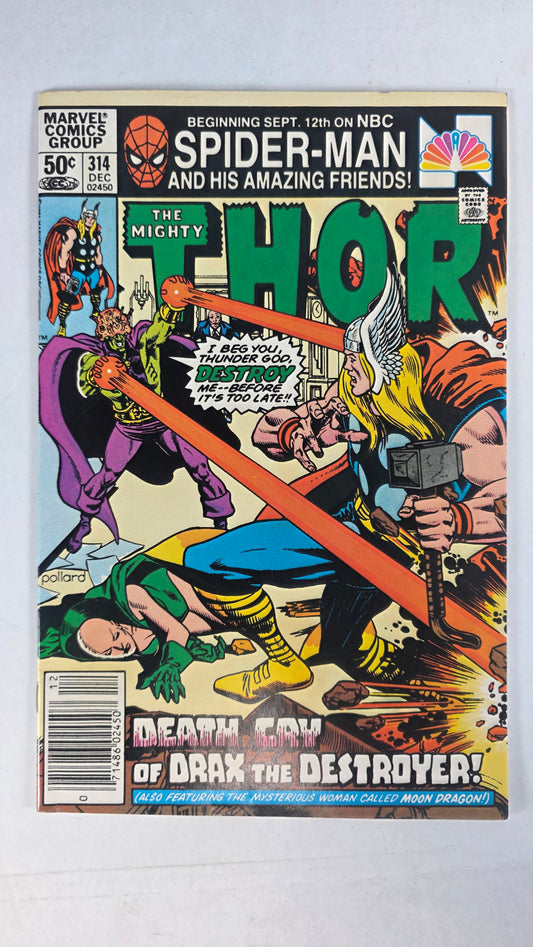 Thor (1966) #314 VF- (7.5) Origin of Drax & Moondragon Newsstand Comic Book