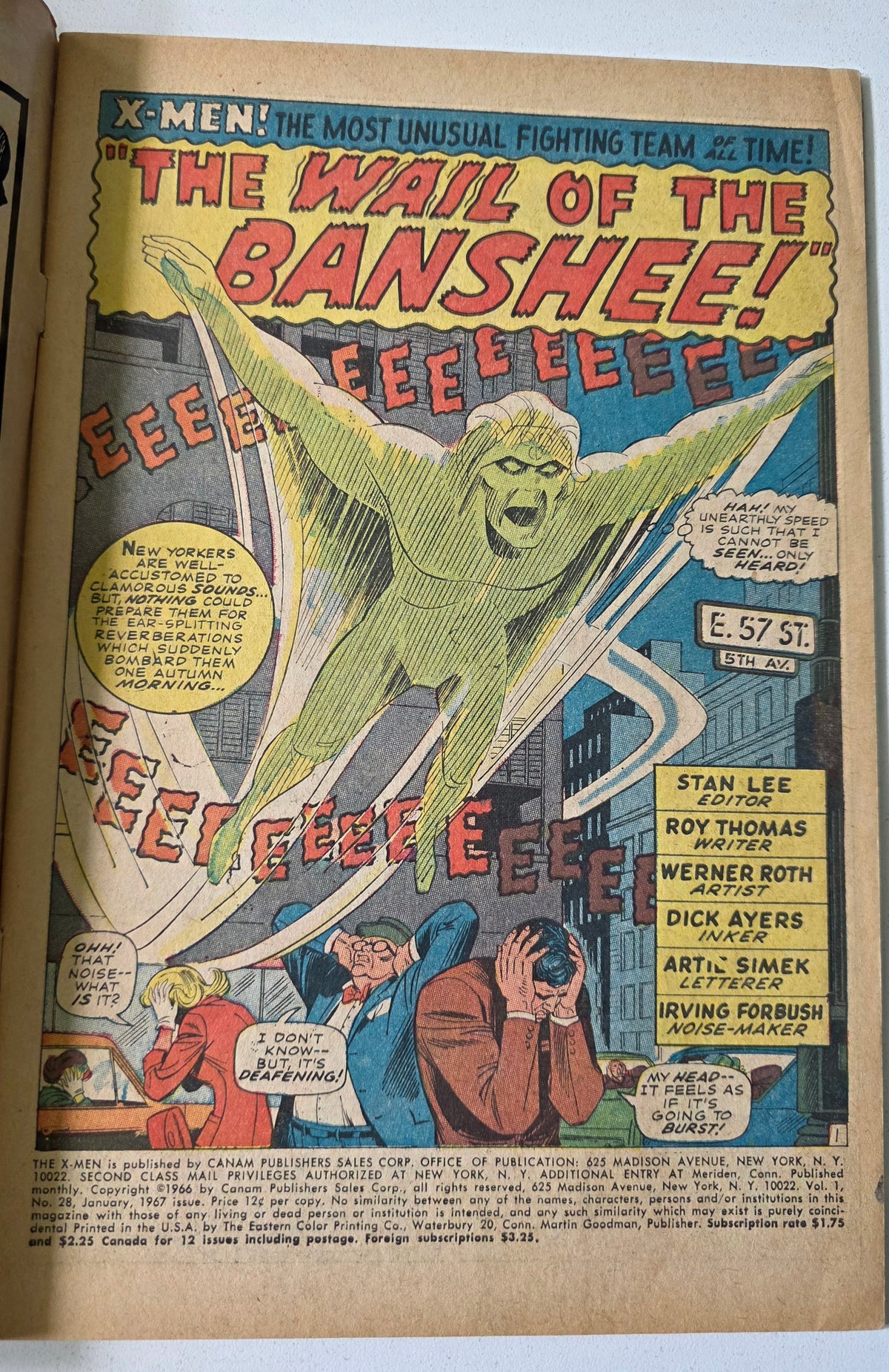Uncanny X-Men (1963) #28 "The Wail of the Banshee!" 1st Appearance of Banshee